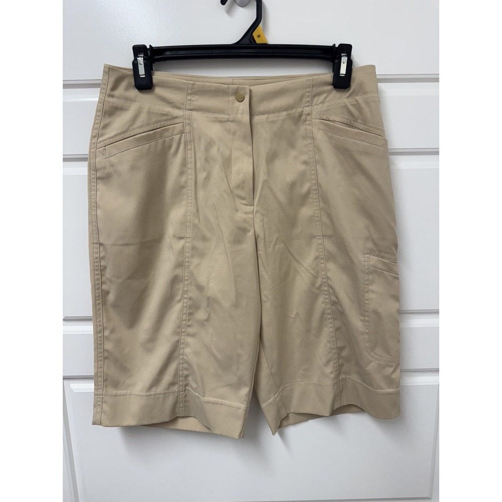 Tail Women Size 6 Khaki Golf Shorts Beige Athletic Pockets Polyester Lycra